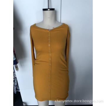 Knit sheath dress with long sleeves